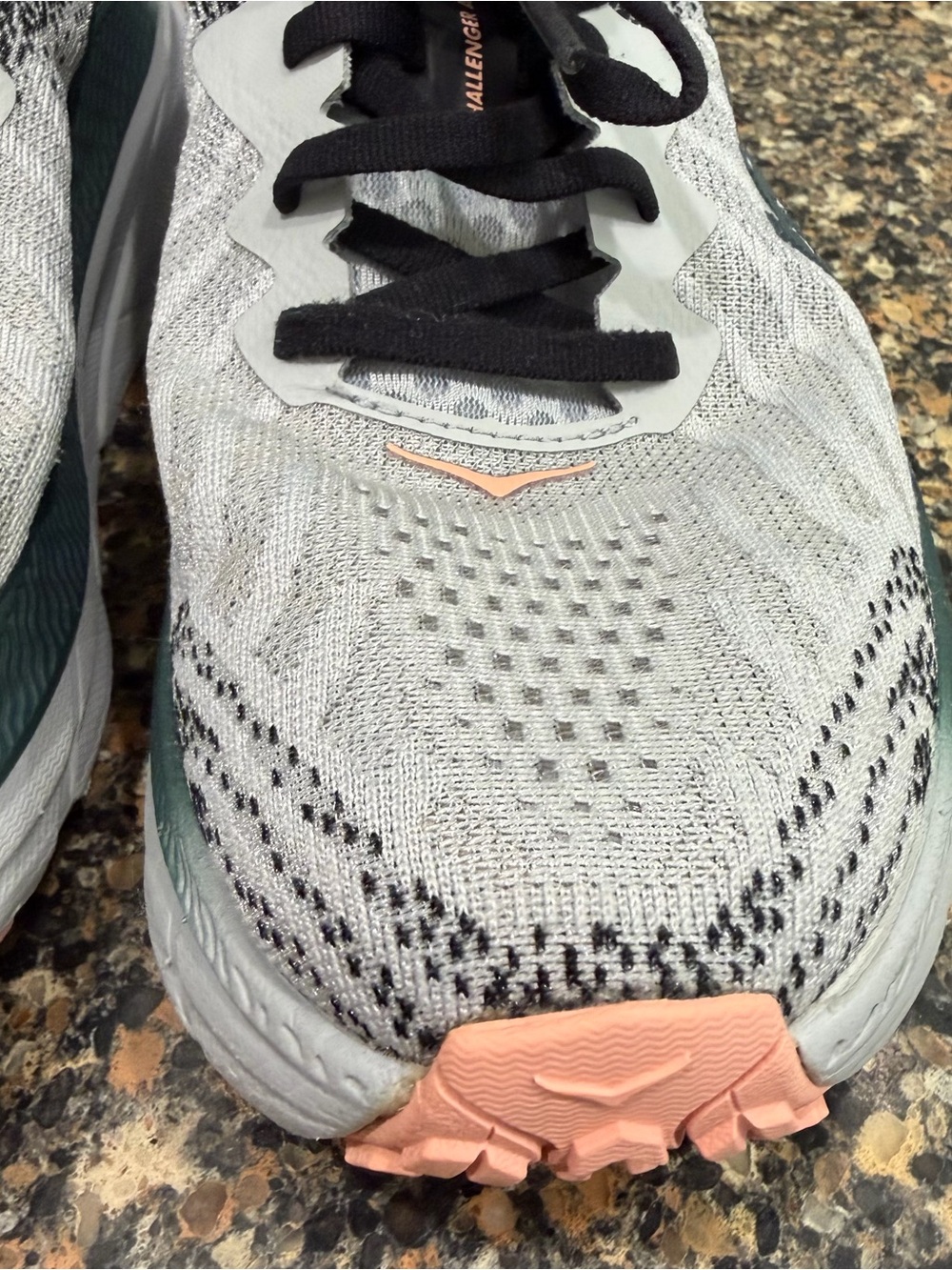 Hoka White, Black & gray challenger atr Lace-Up Running Shoes ladies 8 - Picture 3 of 11